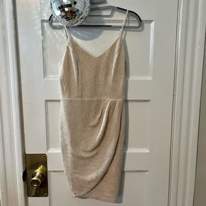 Lulu’s Gold Metallic Mini Dress NWT